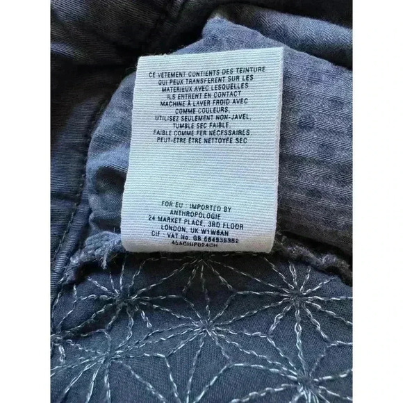 Anthropologie Grey Chinos with Floral Embroidered Detail Straight Leg Pants - Picture 7 of 8